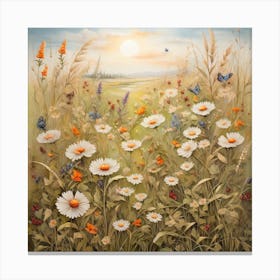 Daisies In The Meadow Canvas Print