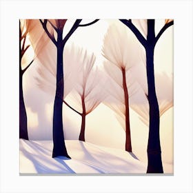 Trees In The Snow Canvas Print