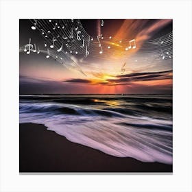 Music Notes At Sunset 10 Canvas Print