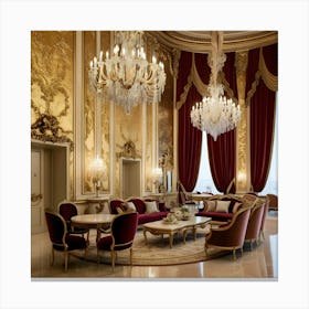 A Grand Ornate Interior Setting Evoking The Luxury Of A Bygone Era Canvas Print