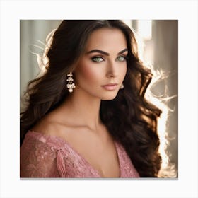 Beautiful Woman With Long Hair Canvas Print