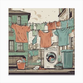Laundry Day Art Print Canvas Print