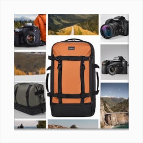 Collage Of Travel Gear Canvas Print