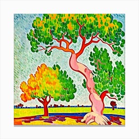 Two Trees In A Field Canvas Print