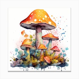 Watercolor Mushroom Painting 1 Canvas Print