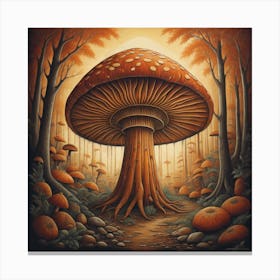 Mushroom In The Forest 1 Canvas Print