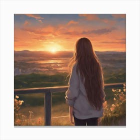 Sunset Girl Canvas Print