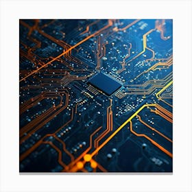 Close Up Of Electronic Circuit Board 3 Canvas Print