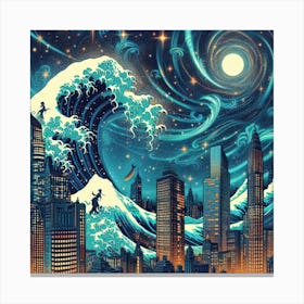 Cityscape Tsunami 3 Canvas Print