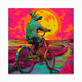 Goat On A Bike Canvas Print