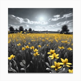 Field Of Yellow Flowers 19 Canvas Print