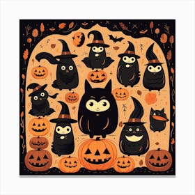 Halloween Owls Canvas Print
