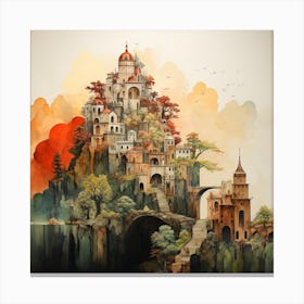 Italian Landscape in Abstract Canvas Print