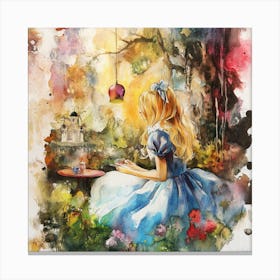 Watercolor Girl in Wonderland 4 Leinwandbild