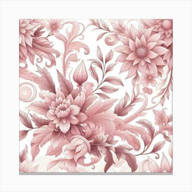 Pink Floral Pattern Canvas Print