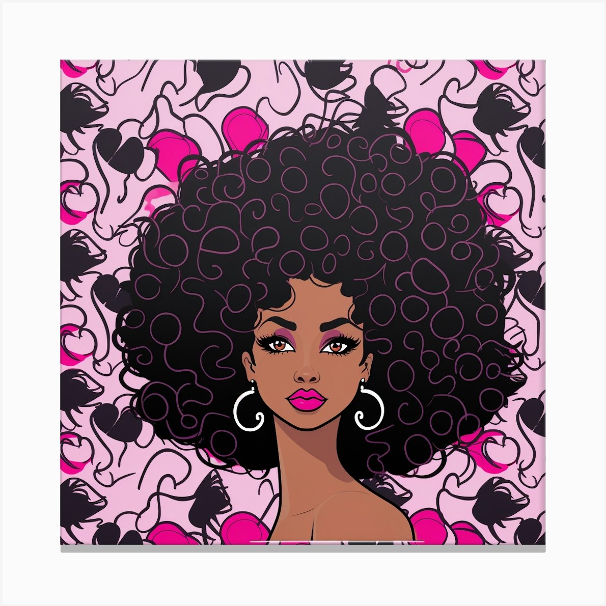 Afro Girl 20 Canvas Print by Bella Luna - Fy