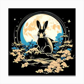 Rabbit In The Moonlight 2 Canvas Print