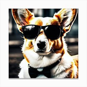 Corgi In Sunglasses 55 Canvas Print