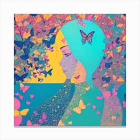 Butterfly Portrait Of A Woman Canvas Print