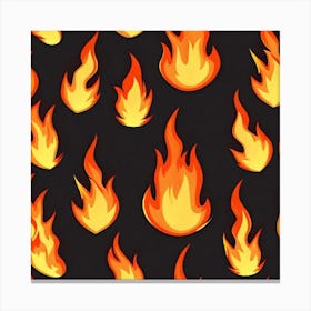 Flames On Black Background 47 Canvas Print