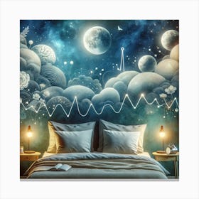 Clouds And Stars Wall Mural Canvas Print