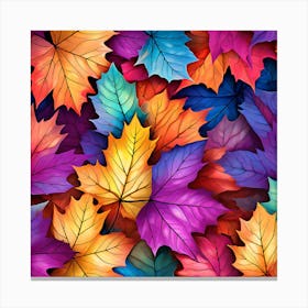 Autumn Leaves Seamless Pattern 1 Canvas Print