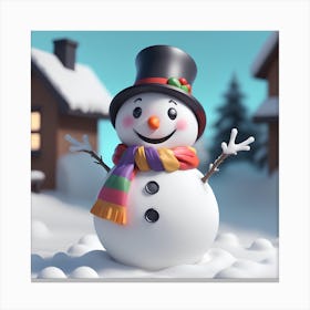 Snowman 3 Canvas Print