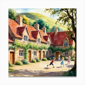 Cottages In The Village 1 Canvas Print