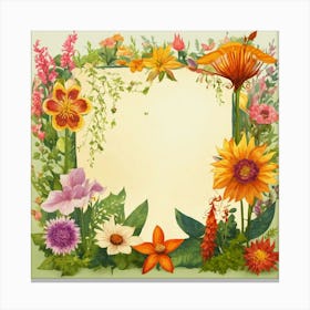 Information Sheet With Different Fantasy Flowers A (2) Canvas Print