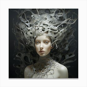 Woman With A Head Full Of Hair Canvas Print