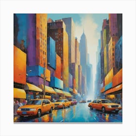 New York City Taxis Art Print Canvas Print