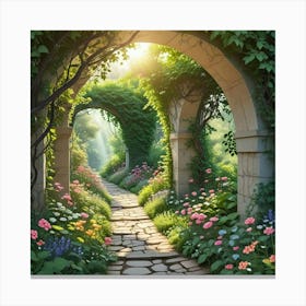 Into The Garden Ai Art Wall Art Design Illustration (25) Canvas Print