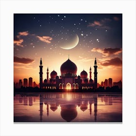 Fasting Prayer Reflection Islam Mosque Community Family Devotion Spiritual Celebration Ram (7) Canvas Print