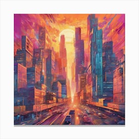 Vibrant cityscape 1 Canvas Print