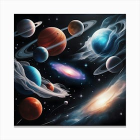 An Image Featuring Celestial Bodies In The Vastness Of Space Canvas Print