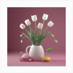 Tulips In A Vase Canvas Print