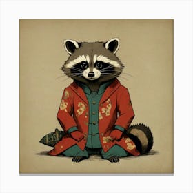 Japanese Raccoon 3 Canvas Print