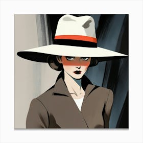 Woman in a Hat 3 Canvas Print