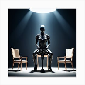 Alien Sitting On Chair 7 Canvas Print