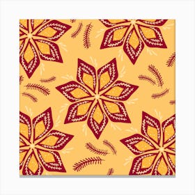 Red And Yellow Floral Pattern Canvas Print