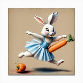 Rabbit With Carrots 20 Canvas Print