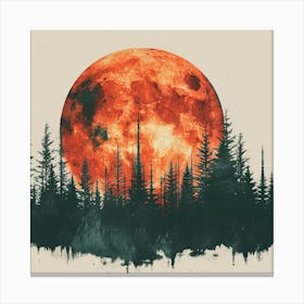 Full Moon In The Forest 1 Canvas Print