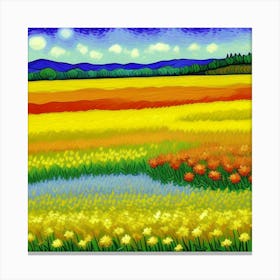 Beautiful Field Of Sunflowers Canvas Print