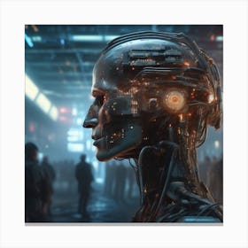 Robot In A City 3 Canvas Print