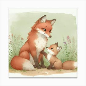 Foxes Canvas Print