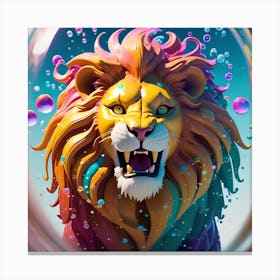 Lion In A Bubble 1 Canvas Print