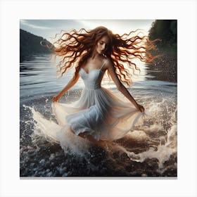 Girl In The Water 1 Canvas Print
