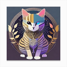 Spiritual cat modern Canvas Print