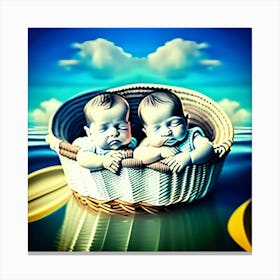 Basket babies Canvas Print