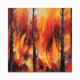 Fire In The Forest 13 Canvas Print